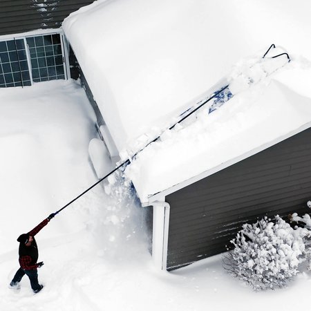 Sun Joe Snow Joe PRO 28-Foot Max Reach Snow Removal Roof Rake with 20-Foot Debris Slide RJ208M